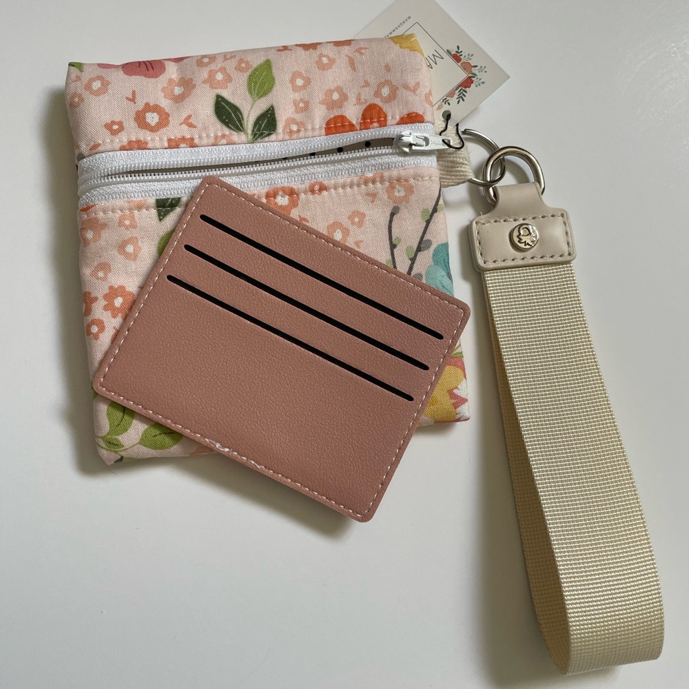 Pastel Floral Zipper Wallet with Wristlet
